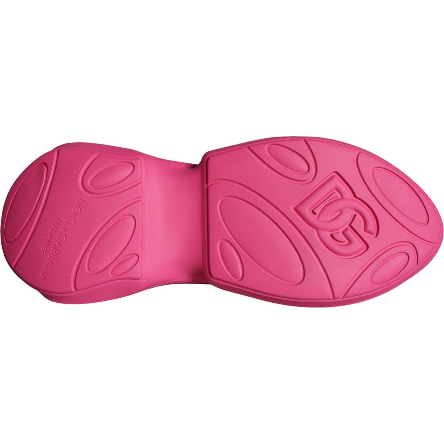 Dolce & Gabbana Pink Logo Print Slip On Socks Sneakers Shoes Dolce & Gabbana Pale Violet Red