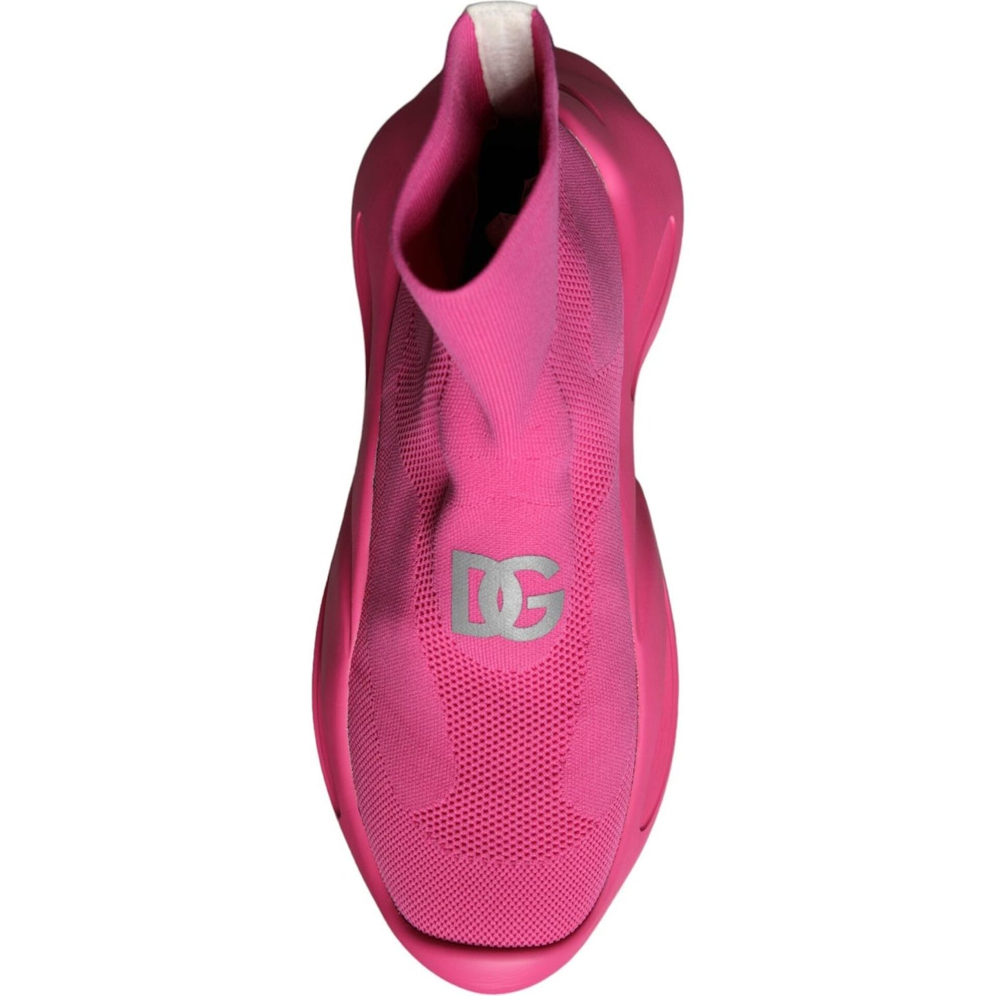 Dolce & Gabbana Pink Logo Print Slip On Socks Sneakers Shoes Dolce & Gabbana Maroon