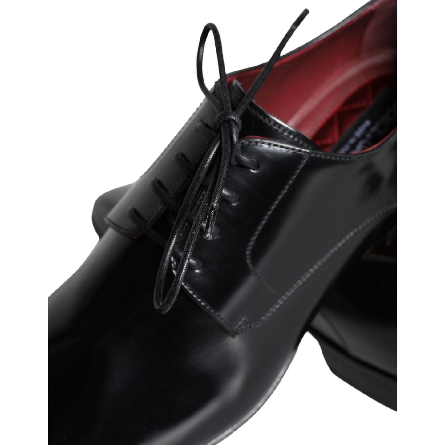 Dolce & Gabbana Black Calfskin Leather Derby Dress Men Shoes Dolce & Gabbana Black