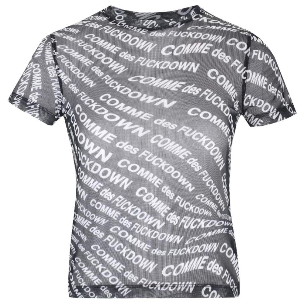 Comme Des Fuckdown Black Polyester Tops & T-Shirt Comme Des Fuckdown Light Slate Gray
