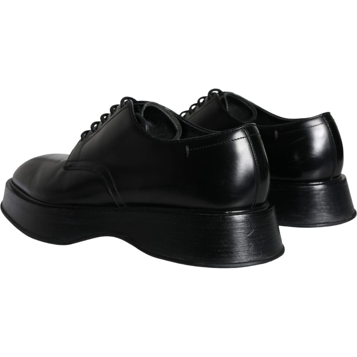 Dolce & Gabbana Black Calf Leather Derby Formal Dress Shoes Dolce & Gabbana Black