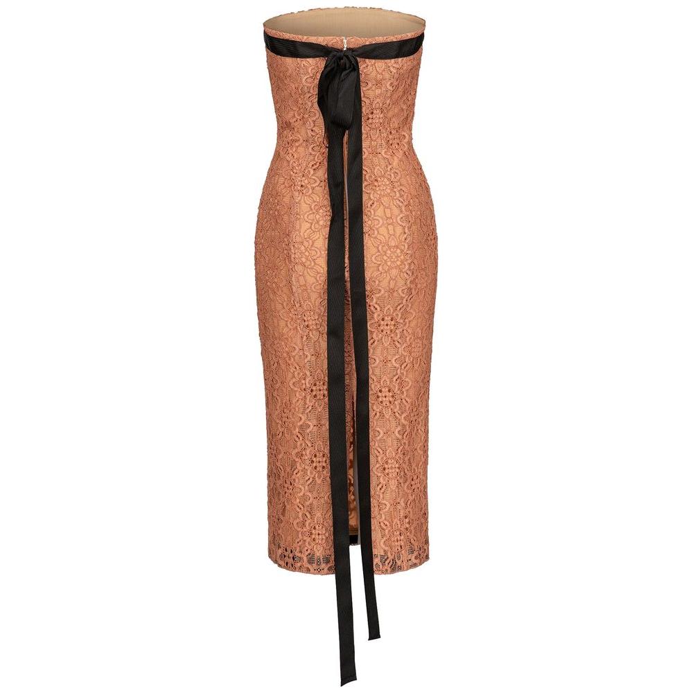 PINKO Pink Cotton Dress PINKO Rosy Brown
