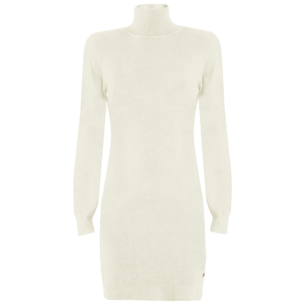 Yes Zee White Viscose Dress YE-13723-XS