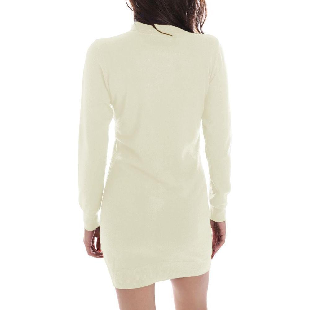 Yes Zee White Viscose Dress YE-13723-XS