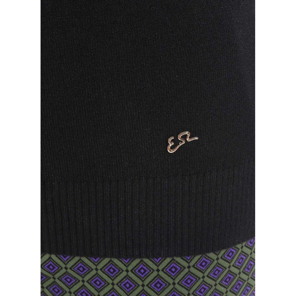 Yes Zee Black Viscose Sweater Yes Zee Black