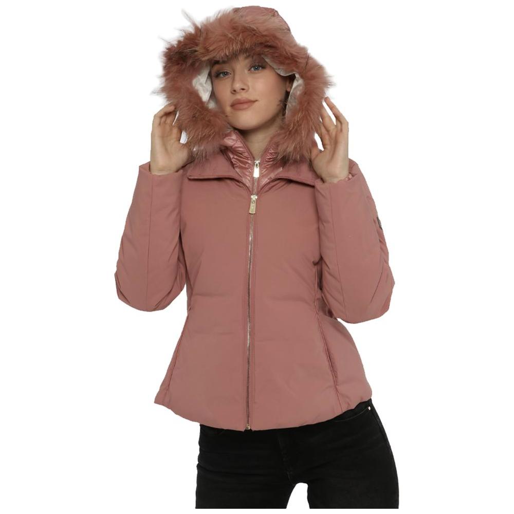 Yes Zee Pink Nylon Jackets & Coat Yes Zee Dim Gray