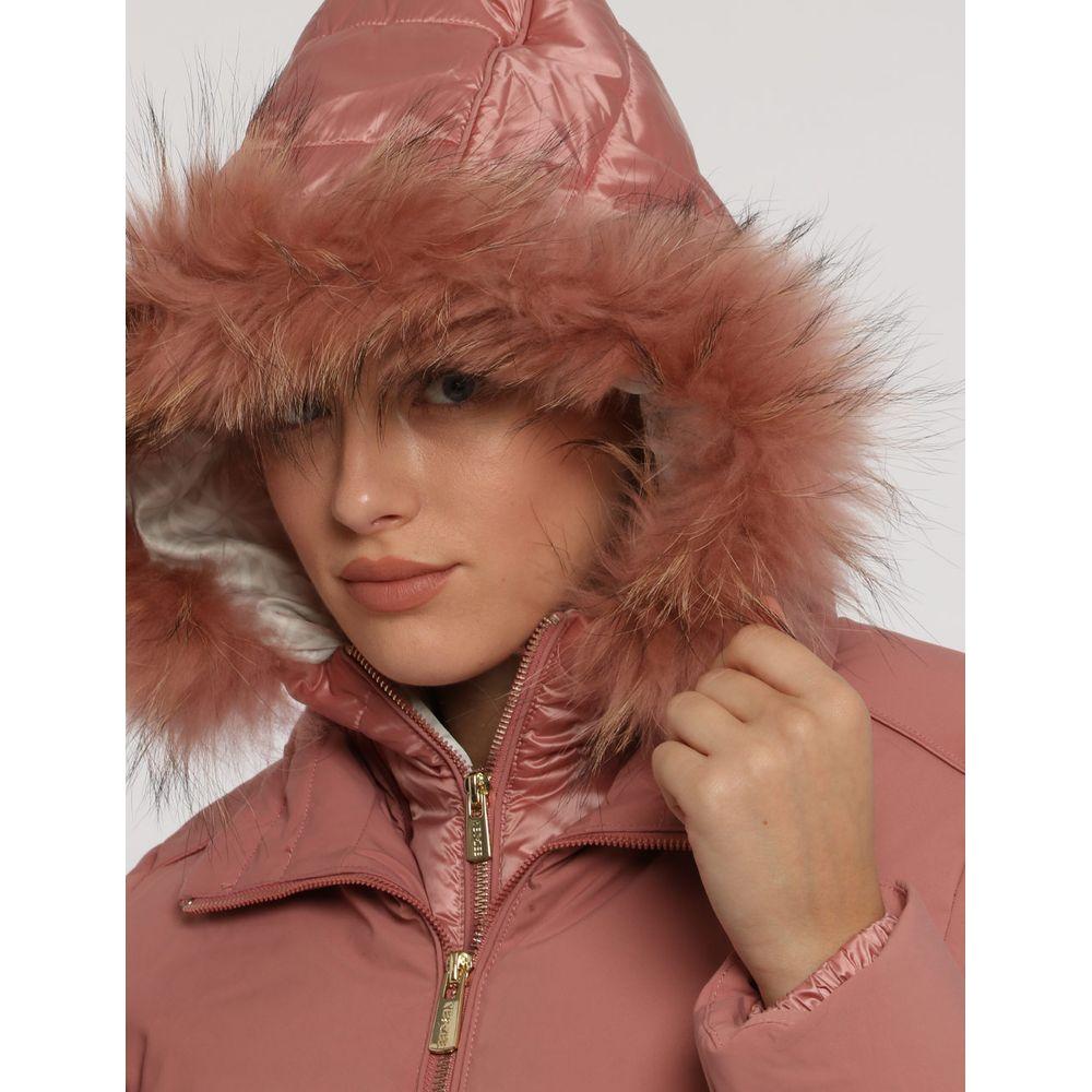 Yes Zee Pink Nylon Jackets & Coat Yes Zee Sienna