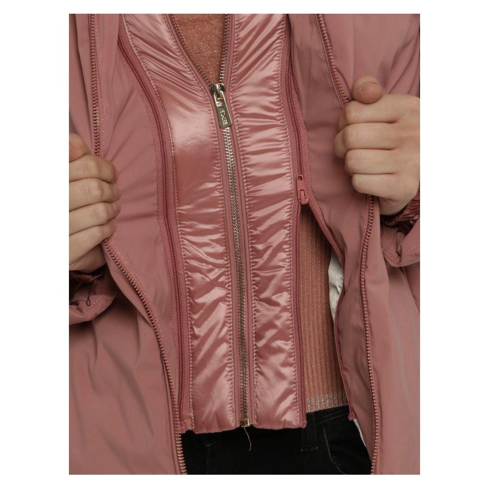 Yes Zee Pink Nylon Jackets & Coat Yes Zee Dim Gray