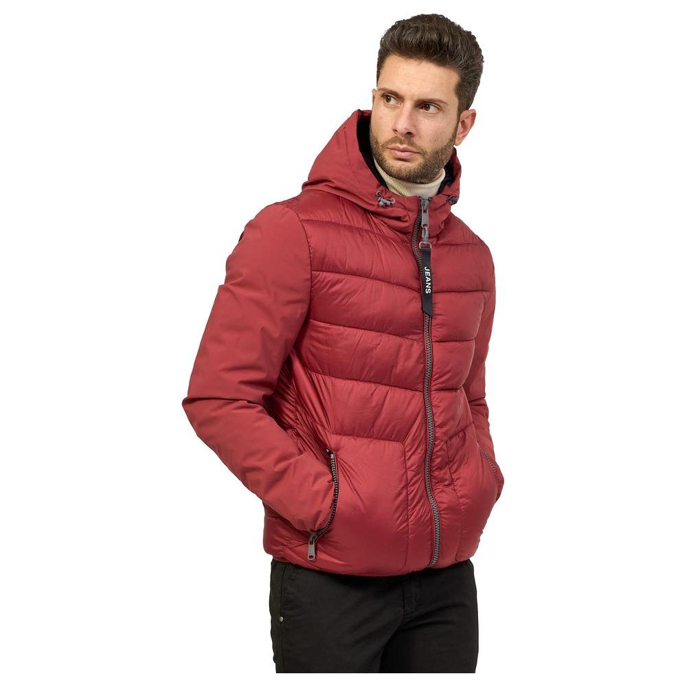 Yes Zee Red Nylon Jacket Yes Zee Brown