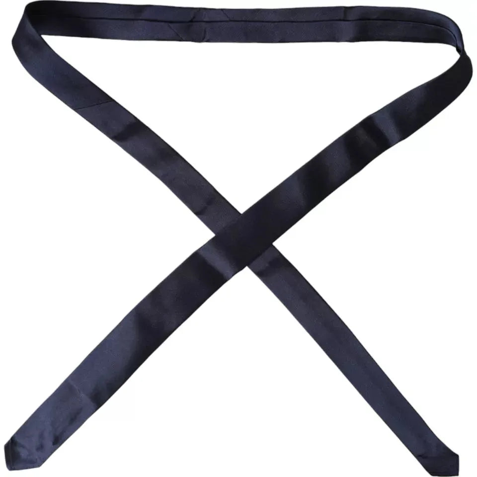 Dolce & Gabbana Dark Blue Silk Skinny Adjustable Tie Dolce & Gabbana Dark Slate Gray
