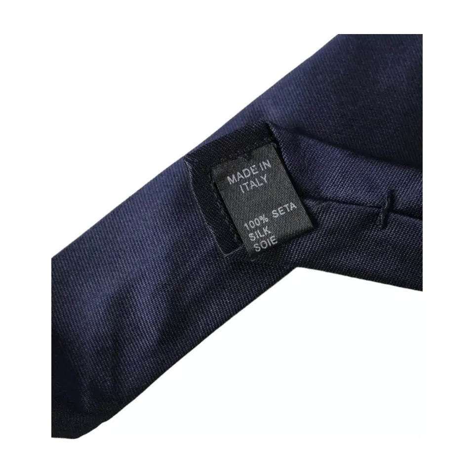 Dolce & Gabbana Dark Blue Silk Skinny Adjustable Tie Dolce & Gabbana Dark Slate Gray