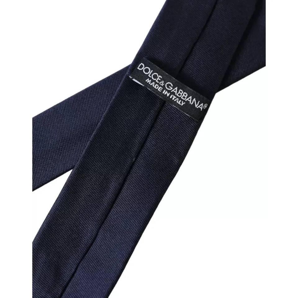 Dolce & Gabbana Dark Blue Silk Skinny Adjustable Tie Dolce & Gabbana Dark Slate Gray
