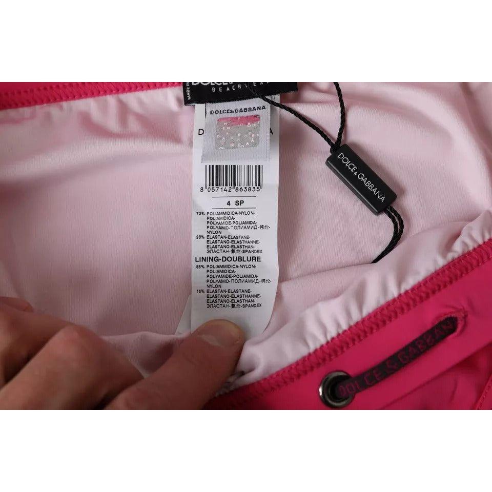 Dolce & Gabbana Pink Nylon DG Logo Beachwear Brief Swimwear Men Dolce & Gabbana Rosy Brown