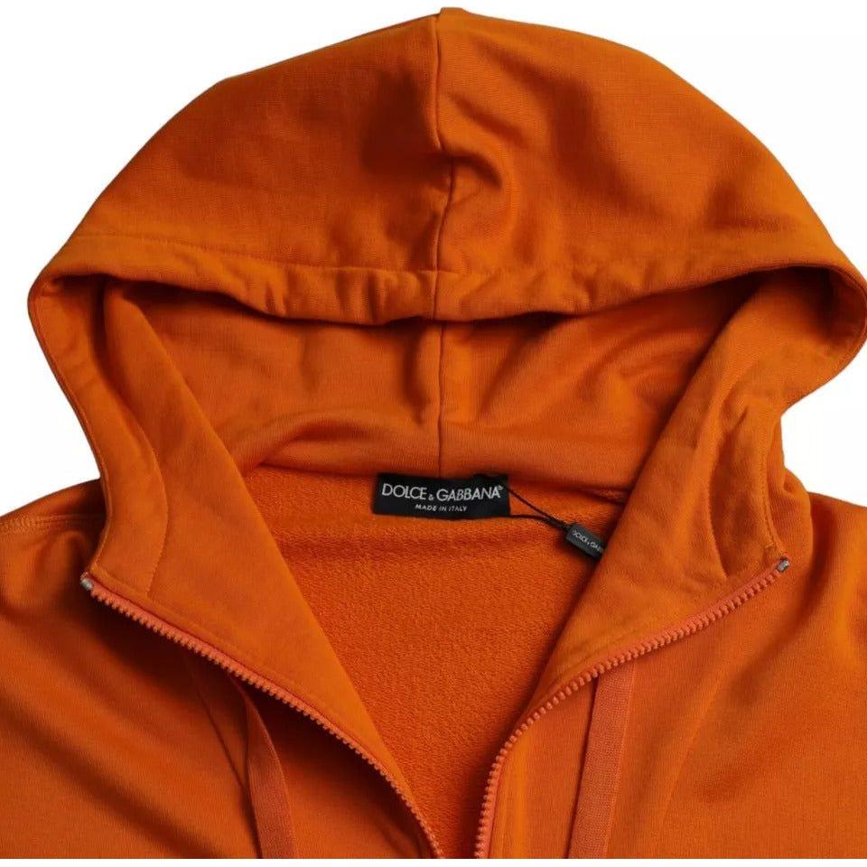 Dolce & Gabbana Orange Hooded Pullover Sweatshirt Sweater Dolce & Gabbana Firebrick