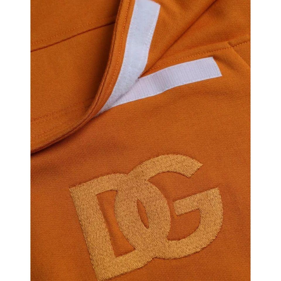 Dolce & Gabbana Orange Hooded Pullover Sweatshirt Sweater Dolce & Gabbana Sienna