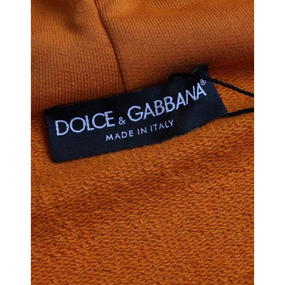 Dolce & Gabbana Orange Hooded Pullover Sweatshirt Sweater Dolce & Gabbana Saddle Brown