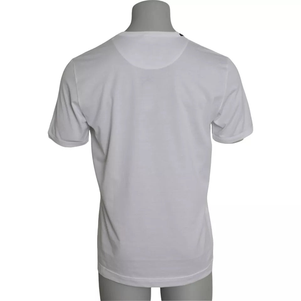 Dolce & Gabbana White Cotton Round Neck Short Sleeves T-shirt TSH86523-46
