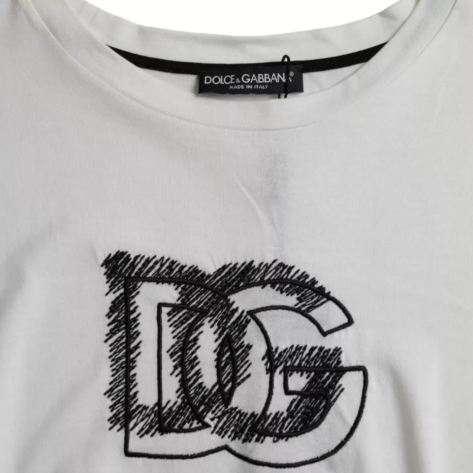 Dolce & Gabbana White Logo Round Neck Short Sleeves T-shirt TSH86423-50