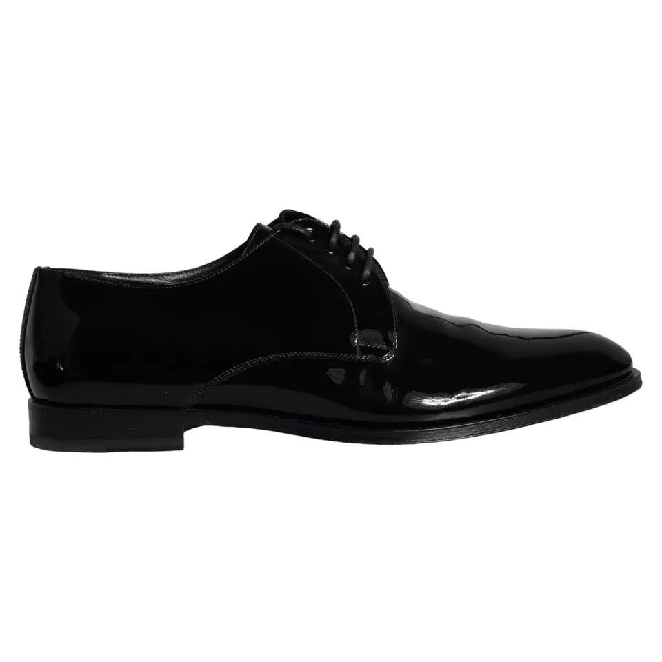 Dolce & Gabbana Black Calfskin Leather Derby Men Dress Shoes Dolce & Gabbana Black
