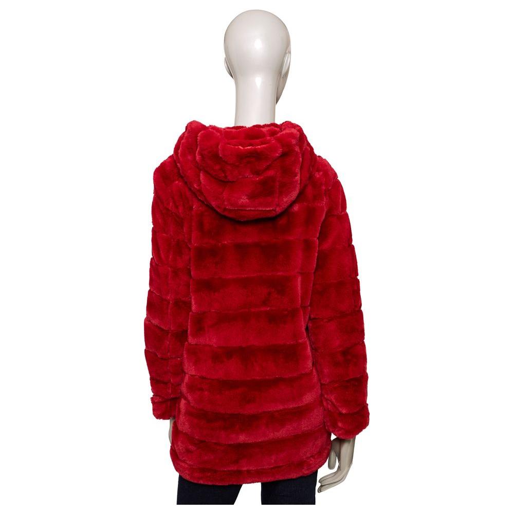 Baldinini Trend Red Polyester Women Jacket Baldinini Trend Dark Red