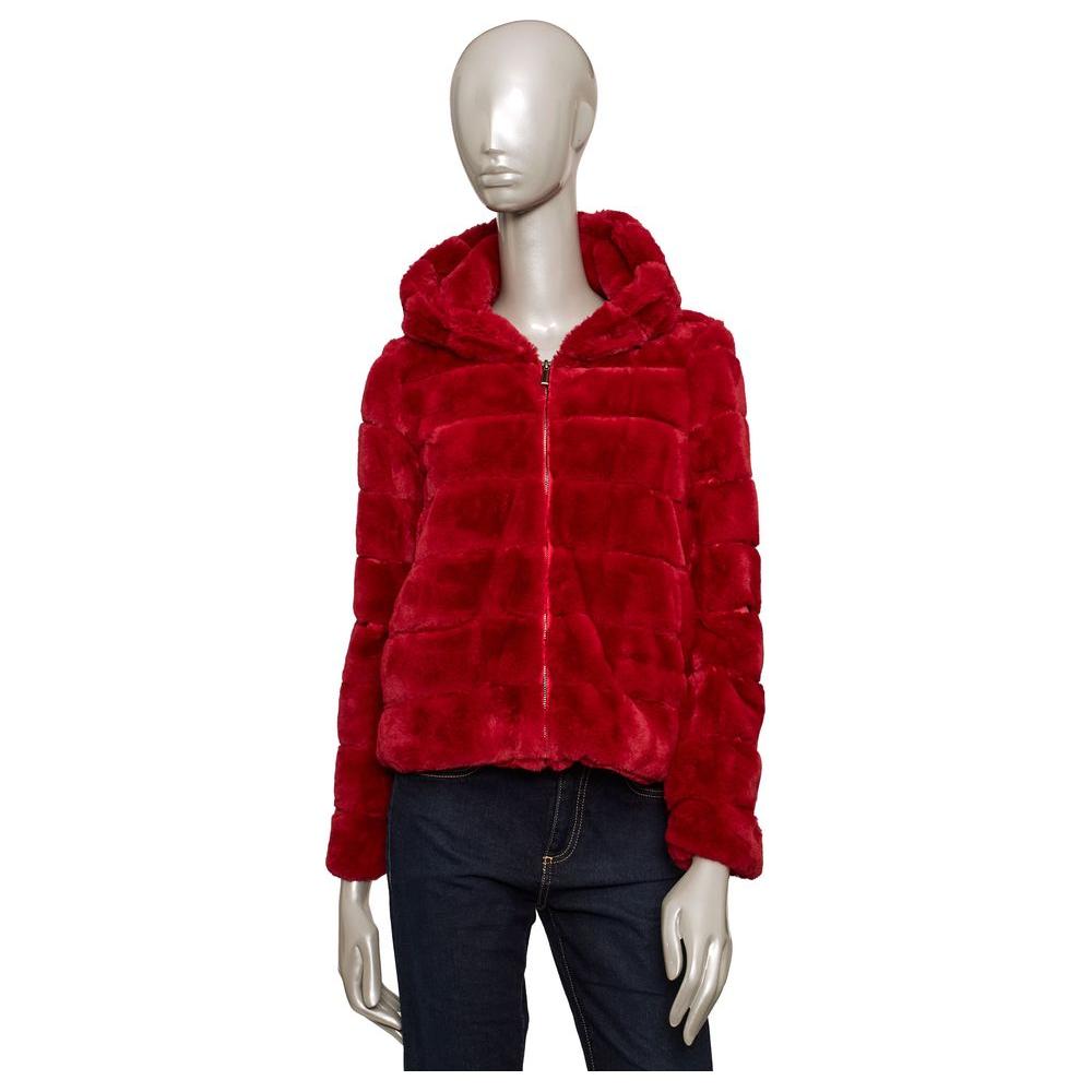 Baldinini Trend Red Polyester Women Jacket Baldinini Trend Dark Red