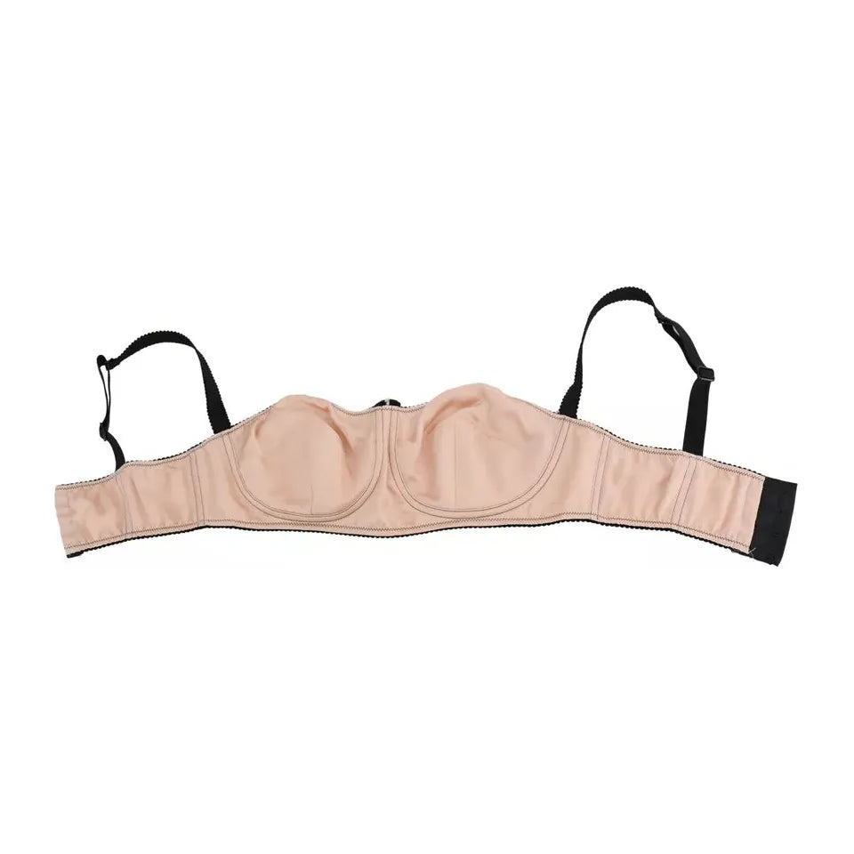 Dolce & Gabbana Black Straps Pink Balconcino Bra Dolce & Gabbana Gray