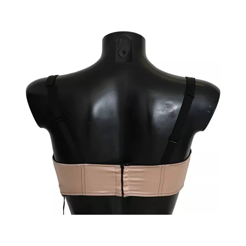Dolce & Gabbana Black Straps Pink Balconcino Bra Dolce & Gabbana Black