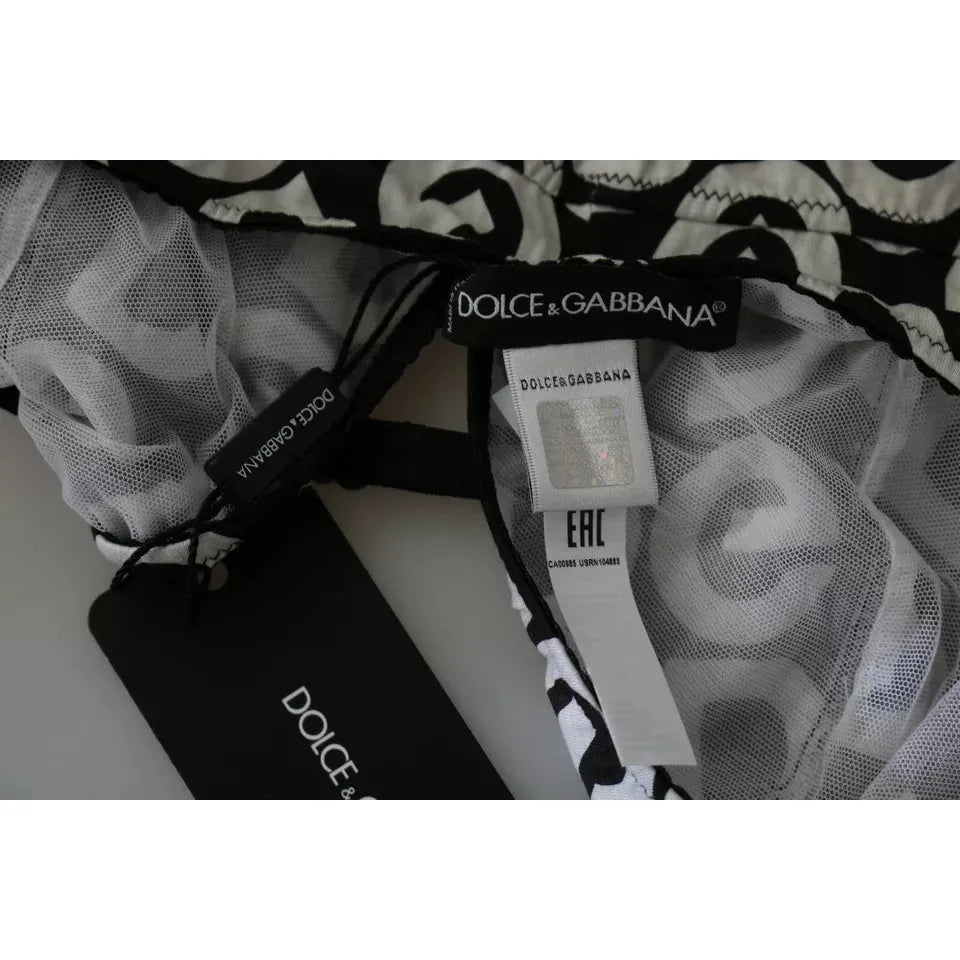 Dolce & Gabbana Black DG Mania Print Sleeveless Swimwear Dolce & Gabbana Dark Slate Gray