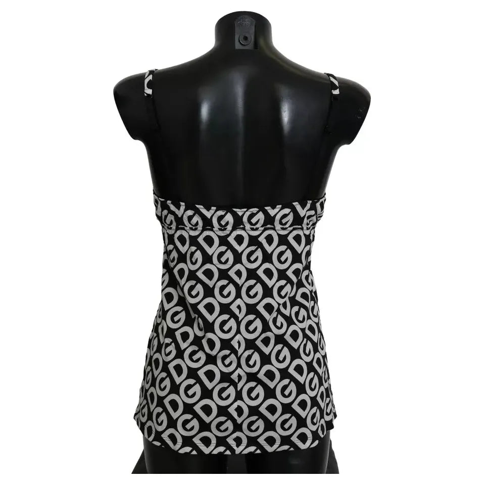 Dolce & Gabbana Black DG Mania Print Sleeveless Swimwear Dolce & Gabbana Dark Gray