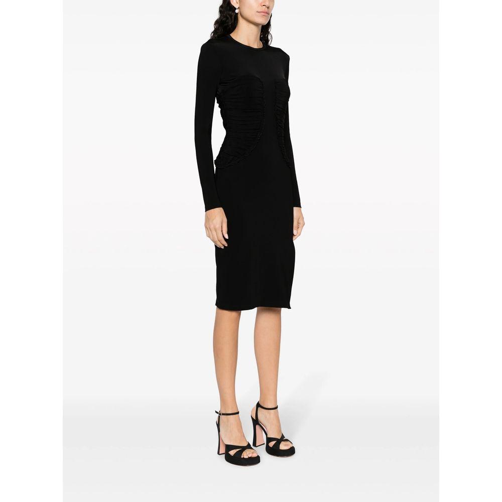 PINKO Black Viscose Dress PINKO White Smoke