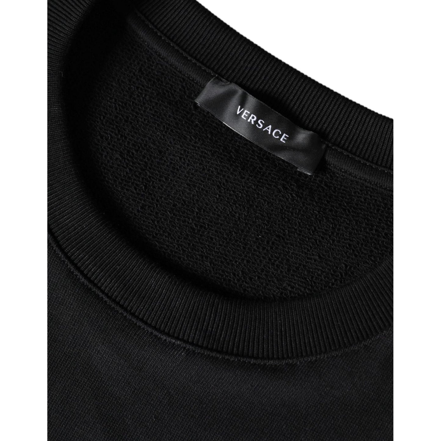 Versace Black Medusa Fleece Cotton Crew Neck Sweatshirt Sweater Versace Black