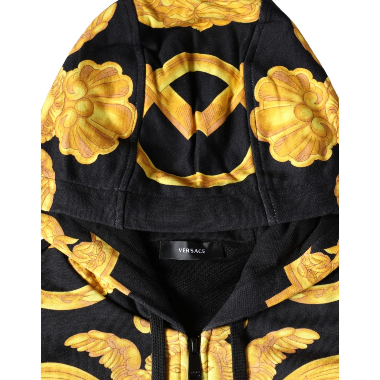 Versace Black Medusa Print Cotton Full Zip HoodieSweatshirt Sweater Versace Black