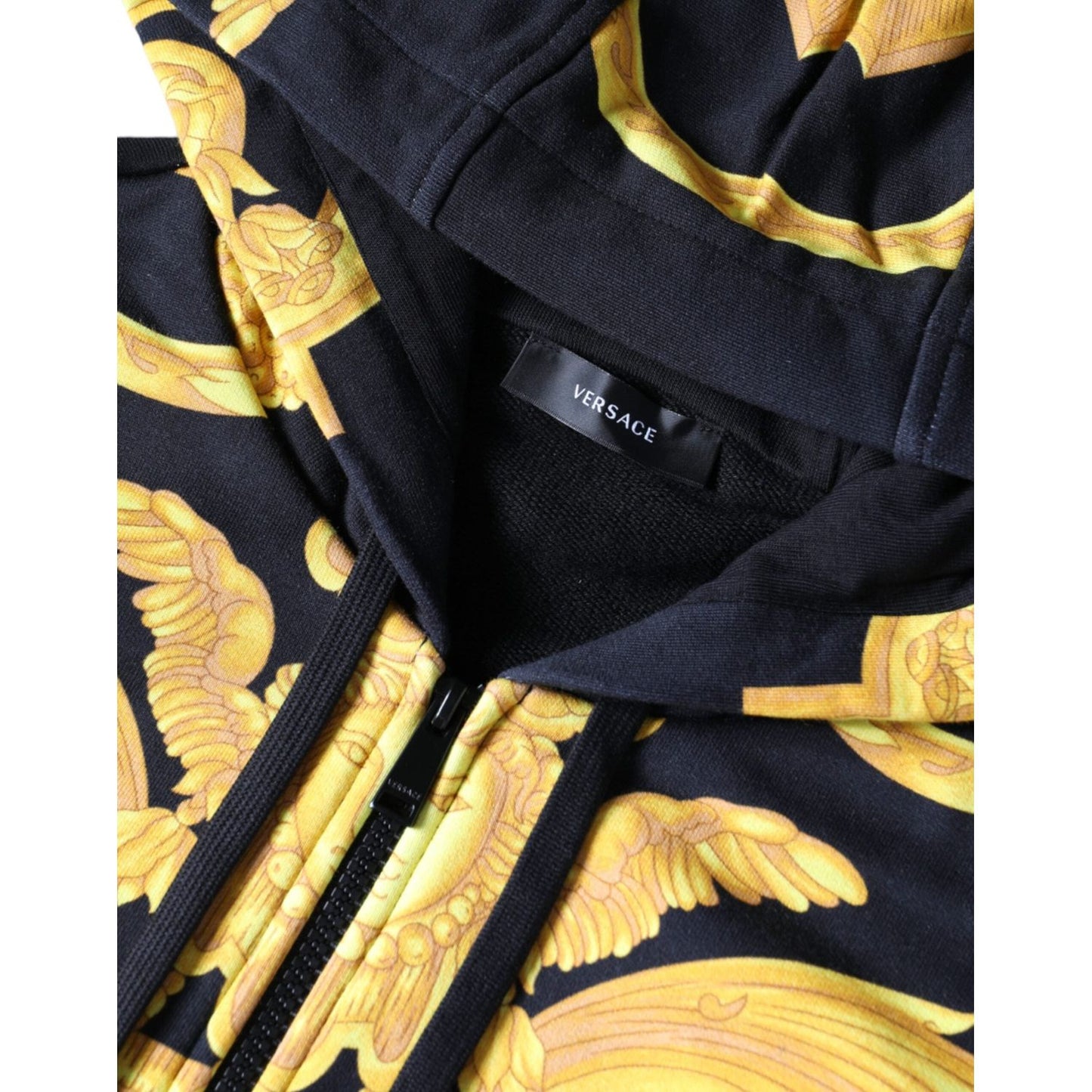 Versace Black Medusa Print Cotton Full Zip HoodieSweatshirt Sweater Versace Black