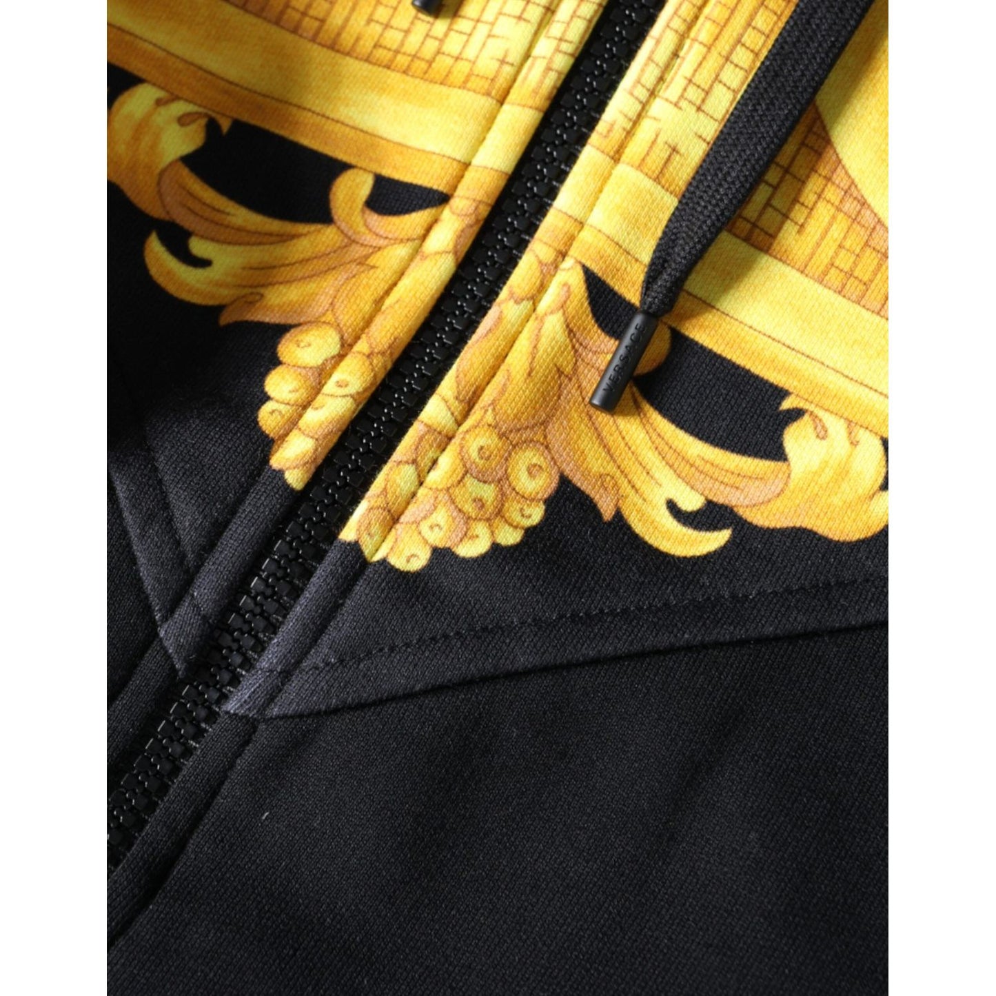 Versace Black Medusa Print Cotton Full Zip HoodieSweatshirt Sweater Versace Black