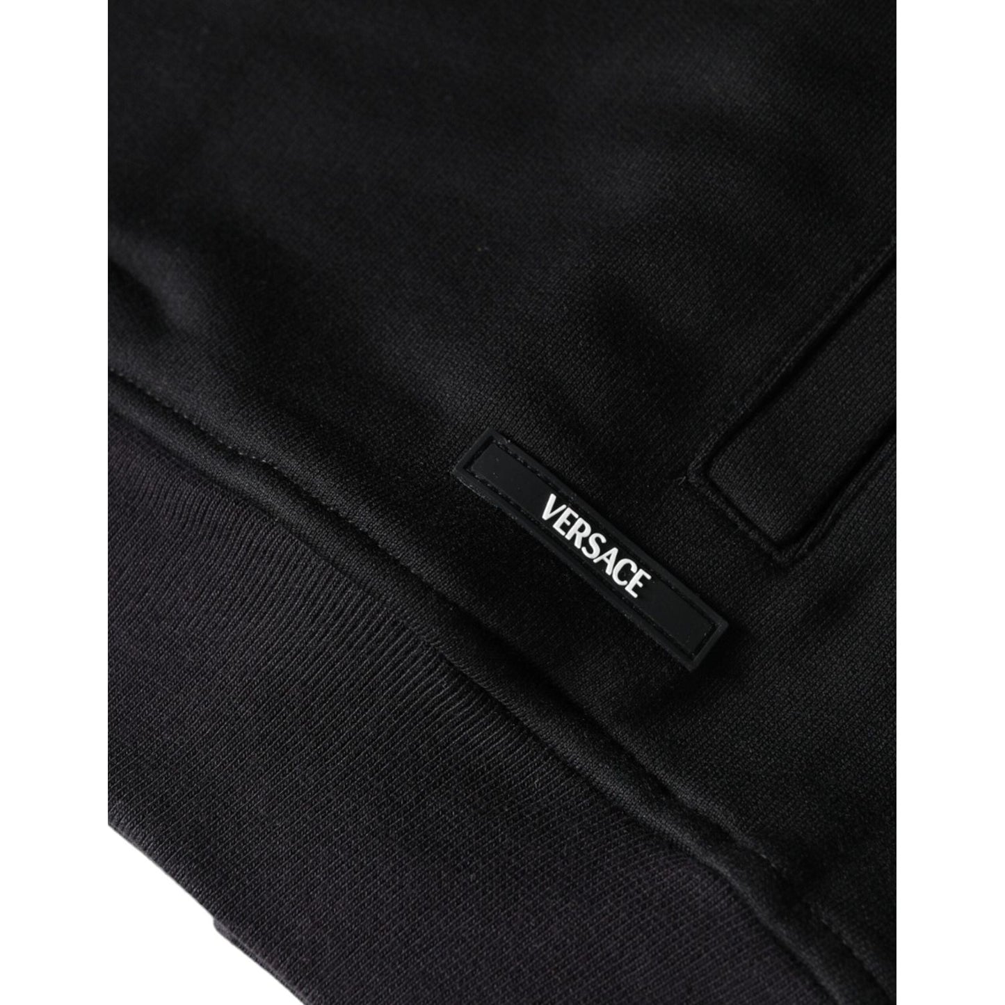 Versace Black Medusa Print Cotton Full Zip HoodieSweatshirt Sweater Versace Black