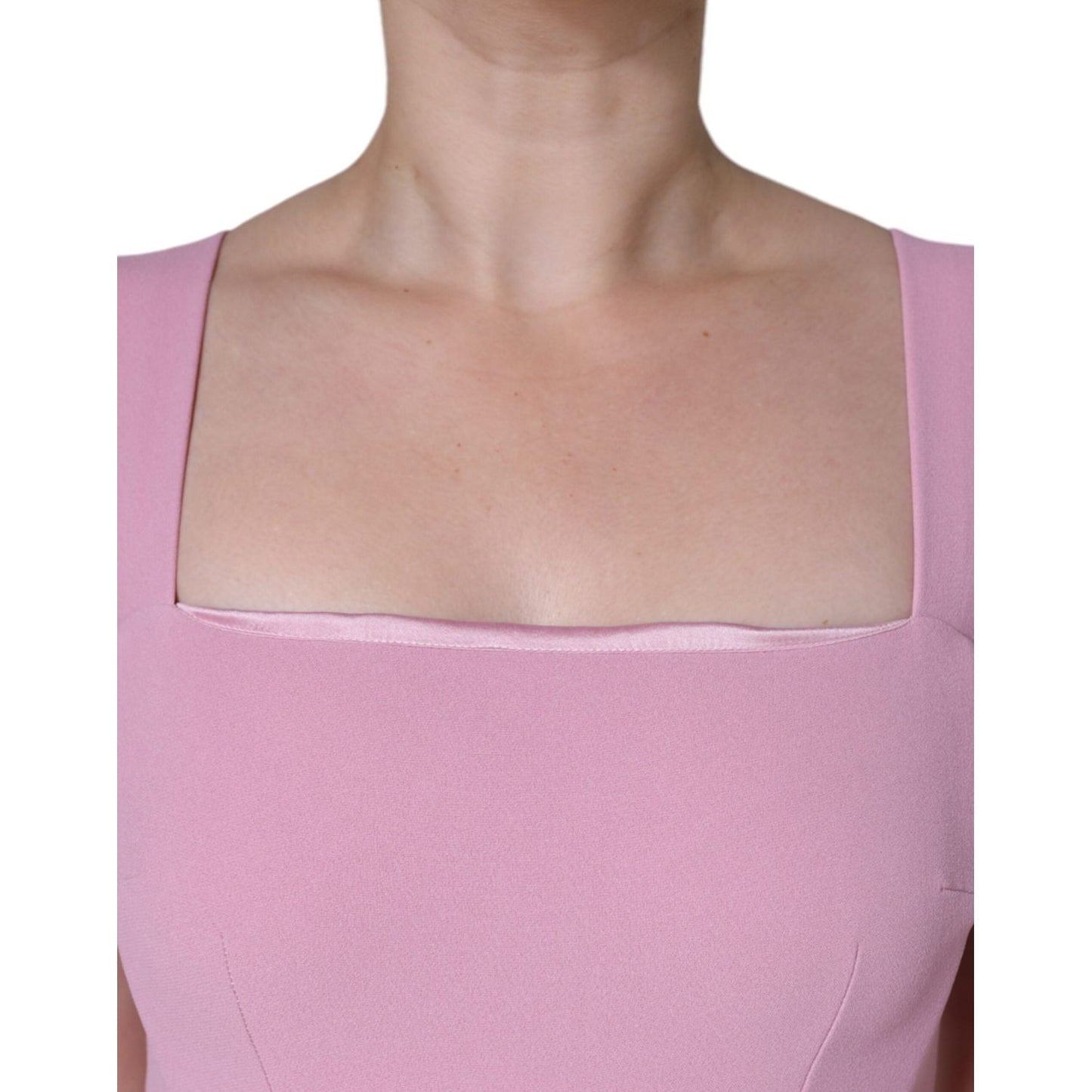 Dolce & Gabbana Pink A-line Flare Viscose Sleeveless Dress Dolce & Gabbana Rosy Brown