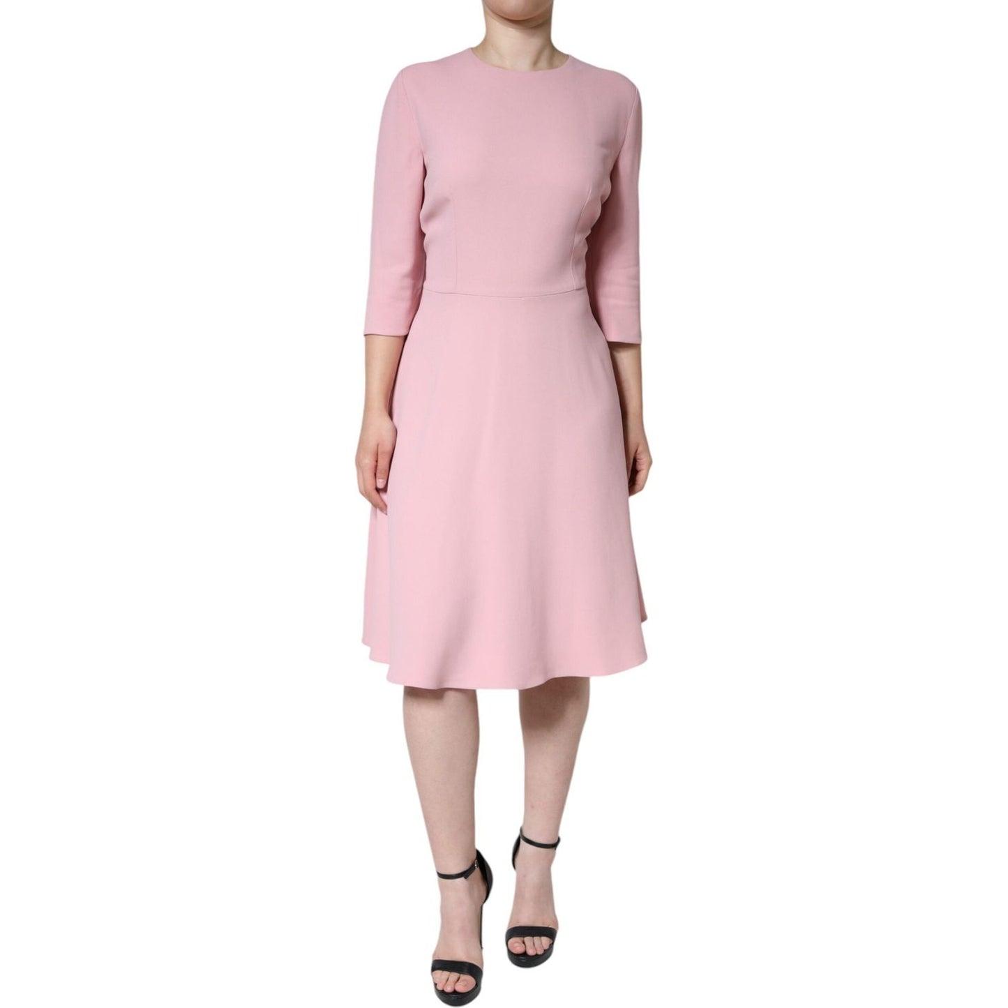 Dolce & Gabbana Pink A-line Viscose 3/4 Sleeves Dress Dolce & Gabbana Thistle