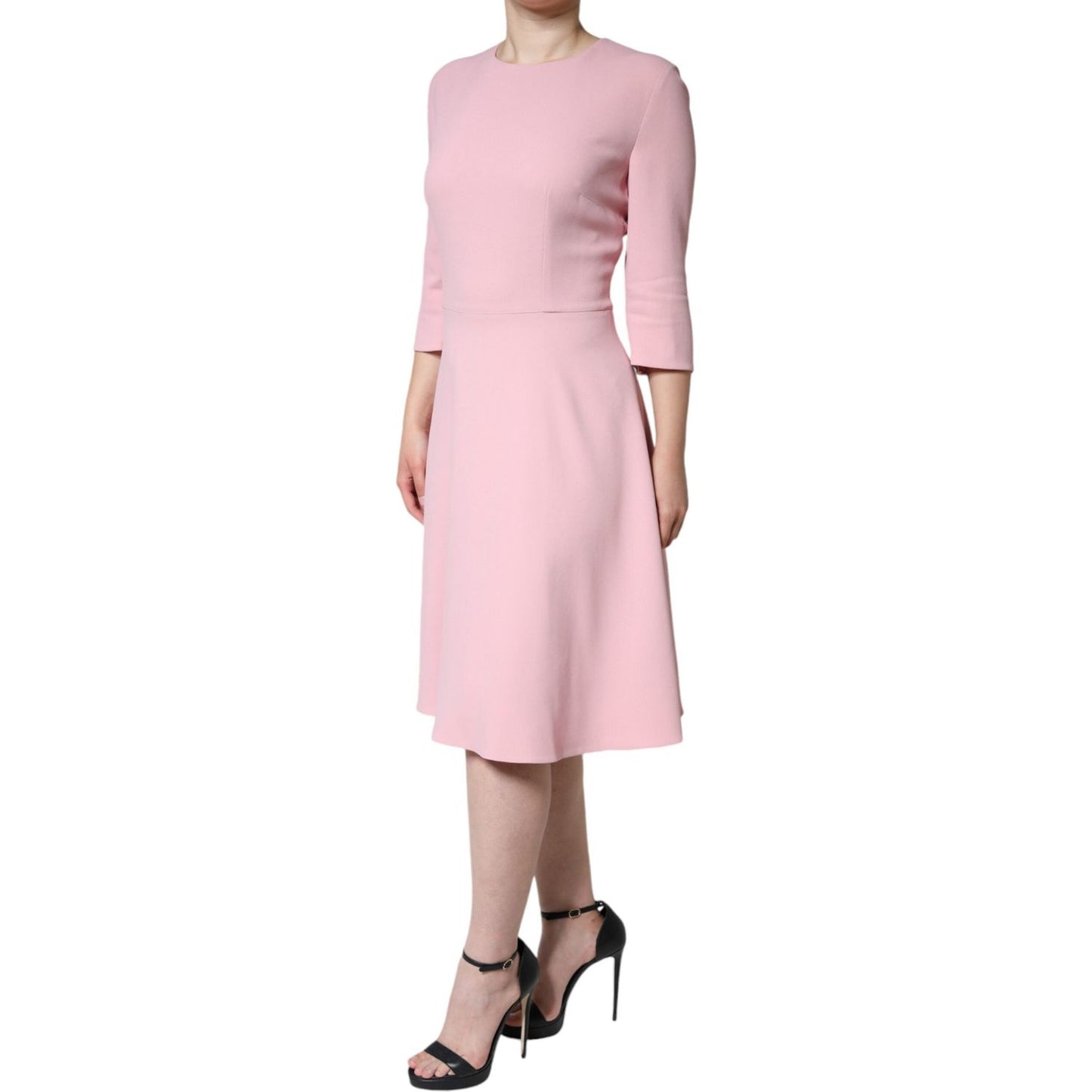 Dolce & Gabbana Pink A-line Viscose 3/4 Sleeves Dress Dolce & Gabbana Thistle