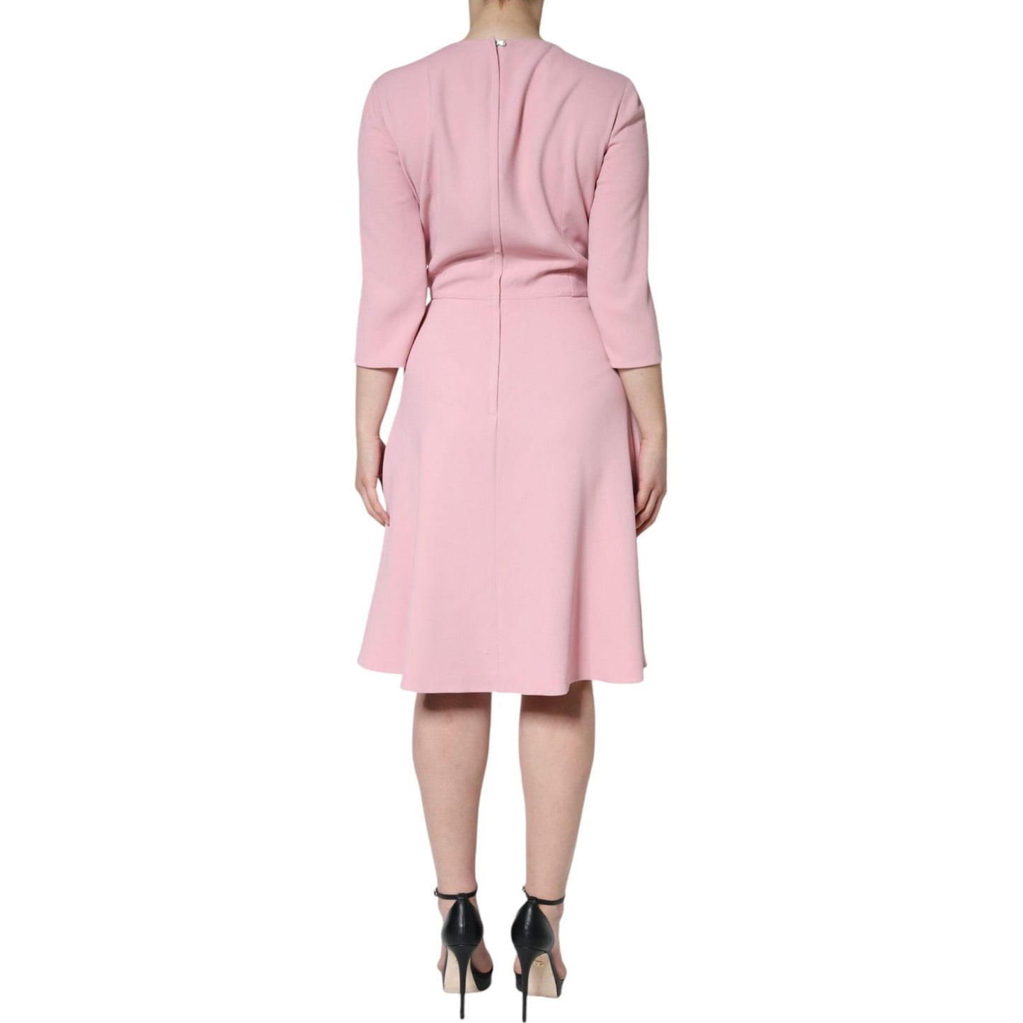 Dolce & Gabbana Pink A-line Viscose 3/4 Sleeves Dress Dolce & Gabbana Thistle