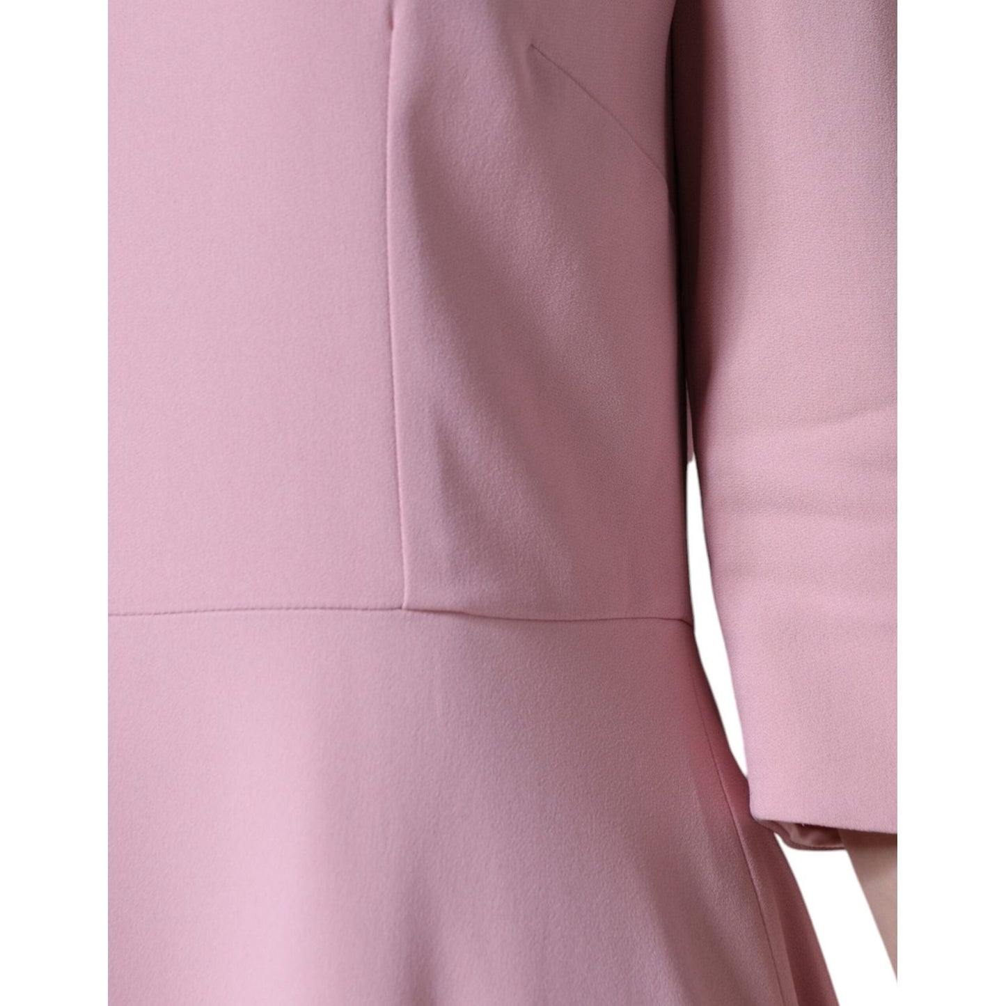 Dolce & Gabbana Pink A-line Viscose 3/4 Sleeves Dress Dolce & Gabbana Rosy Brown