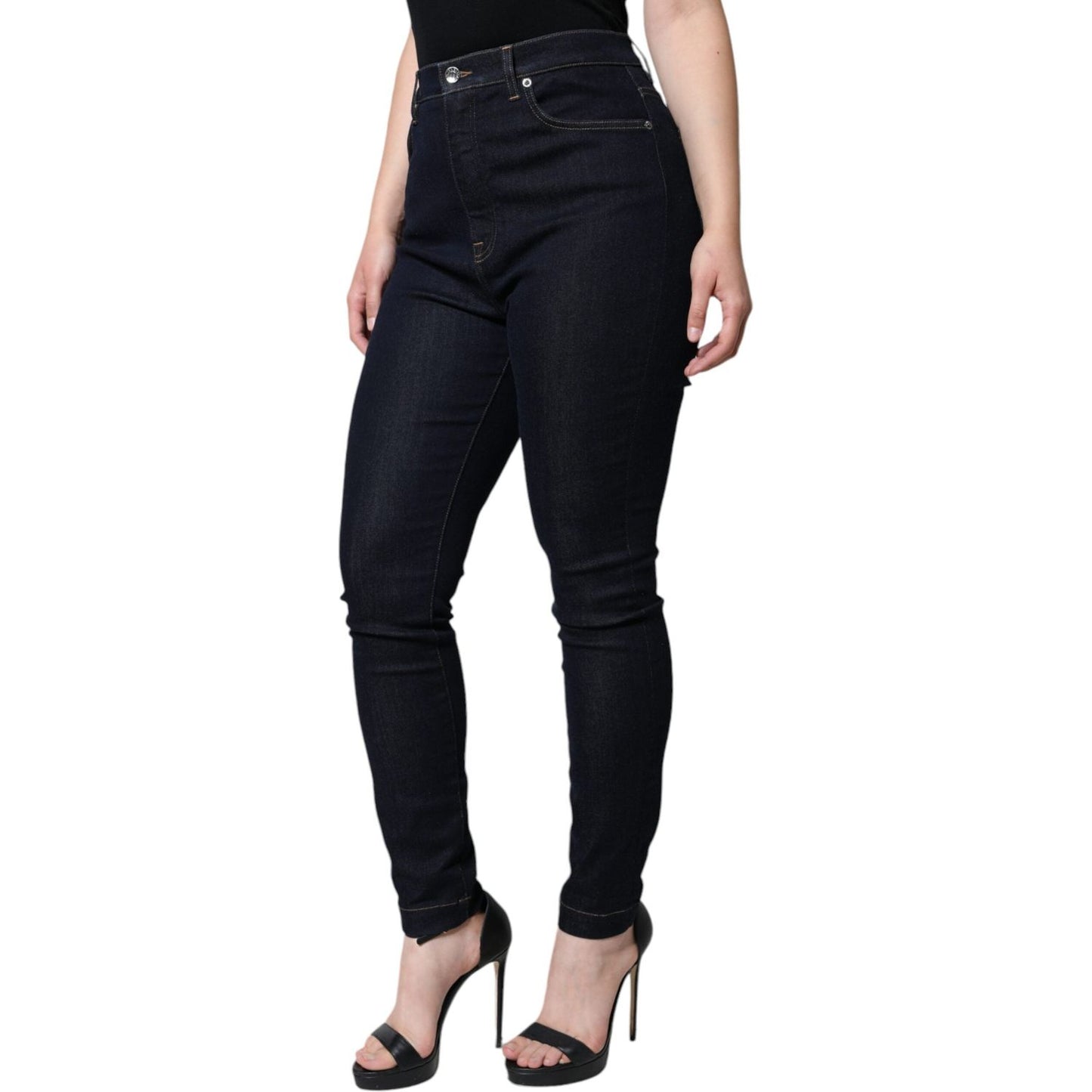 Dolce & Gabbana Black GRACE High Waist Skinny Denim Jeans Dolce & Gabbana Tan