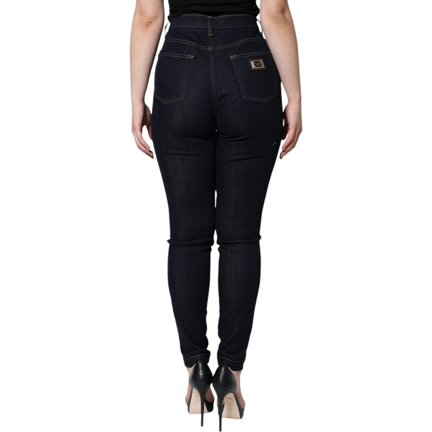 Dolce & Gabbana Black GRACE High Waist Skinny Denim Jeans Dolce & Gabbana Tan