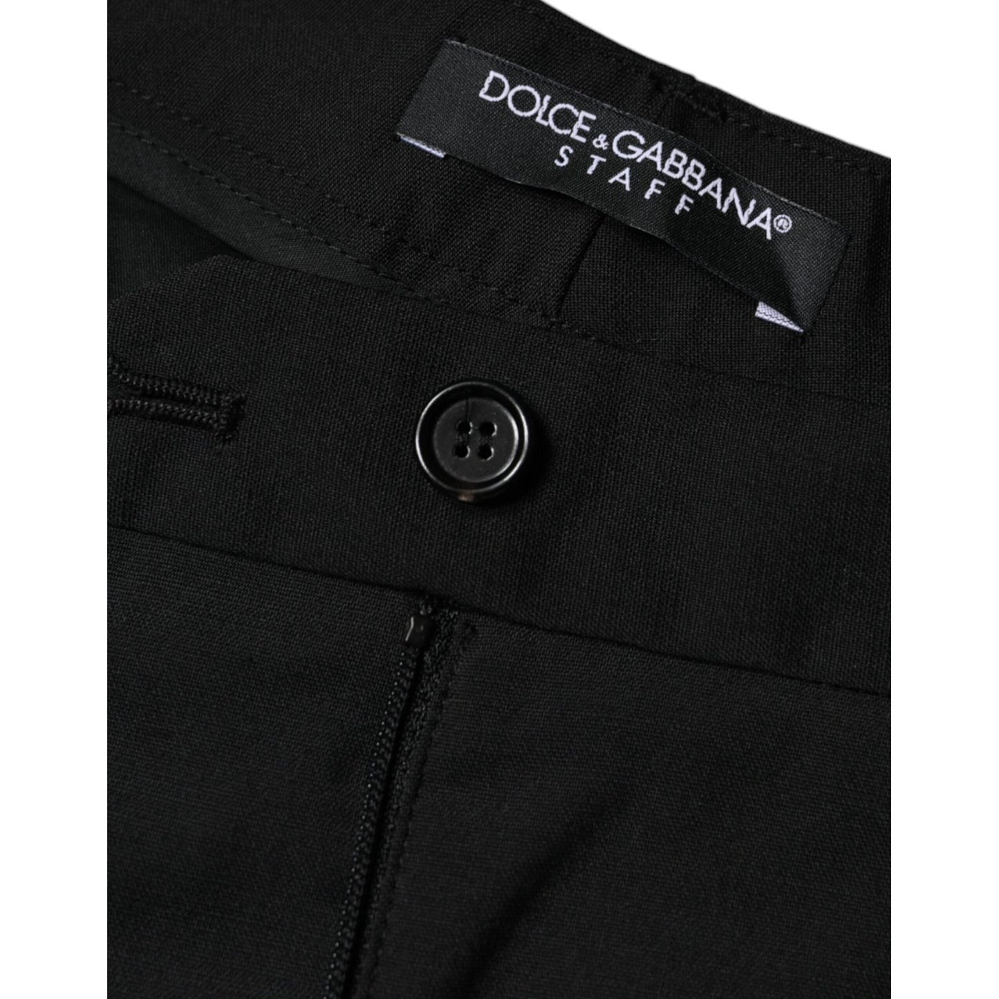 Dolce & Gabbana Black High Waist Tapered Women Pants Dolce & Gabbana Black