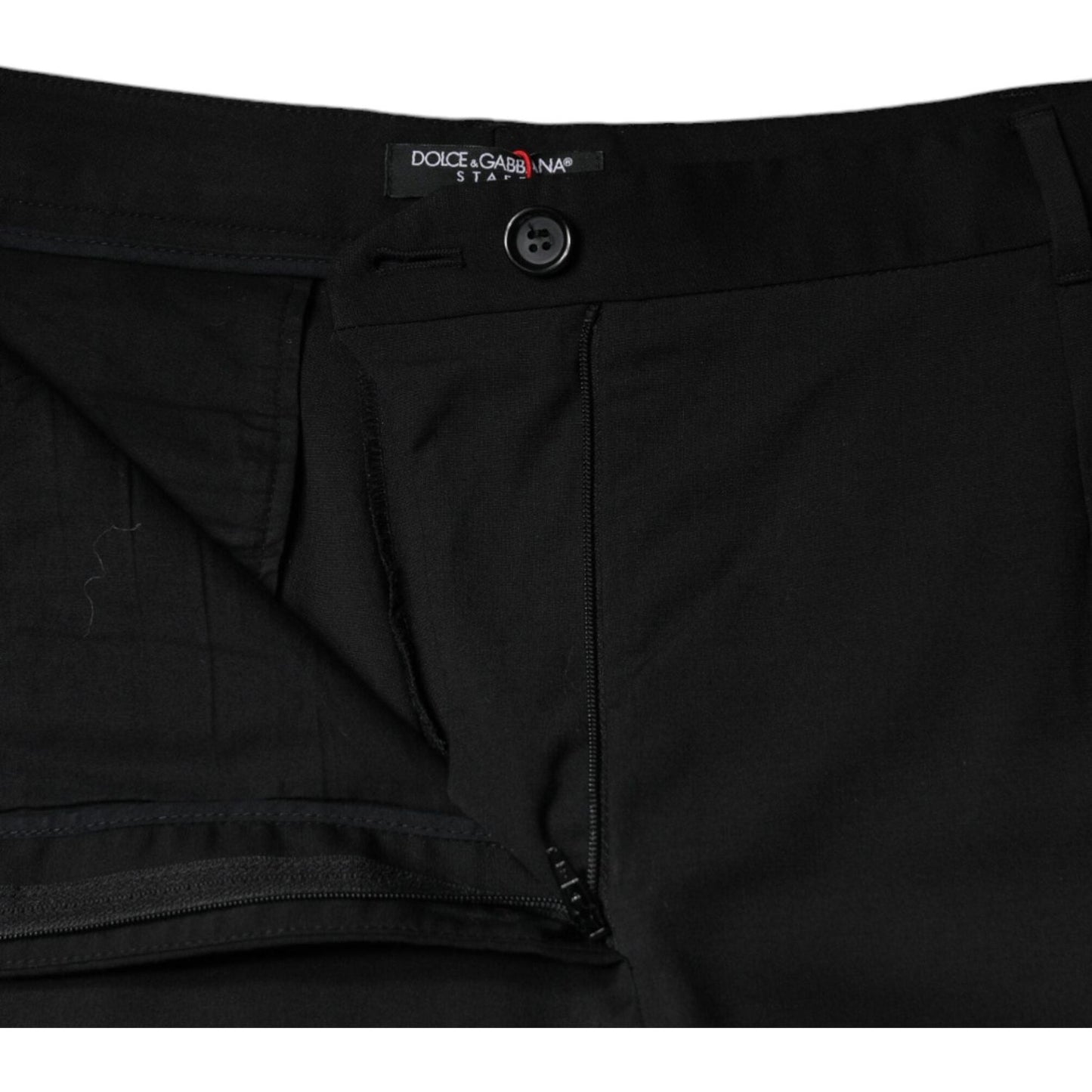 Dolce & Gabbana Black High Waist Tapered Pants Dolce & Gabbana Black