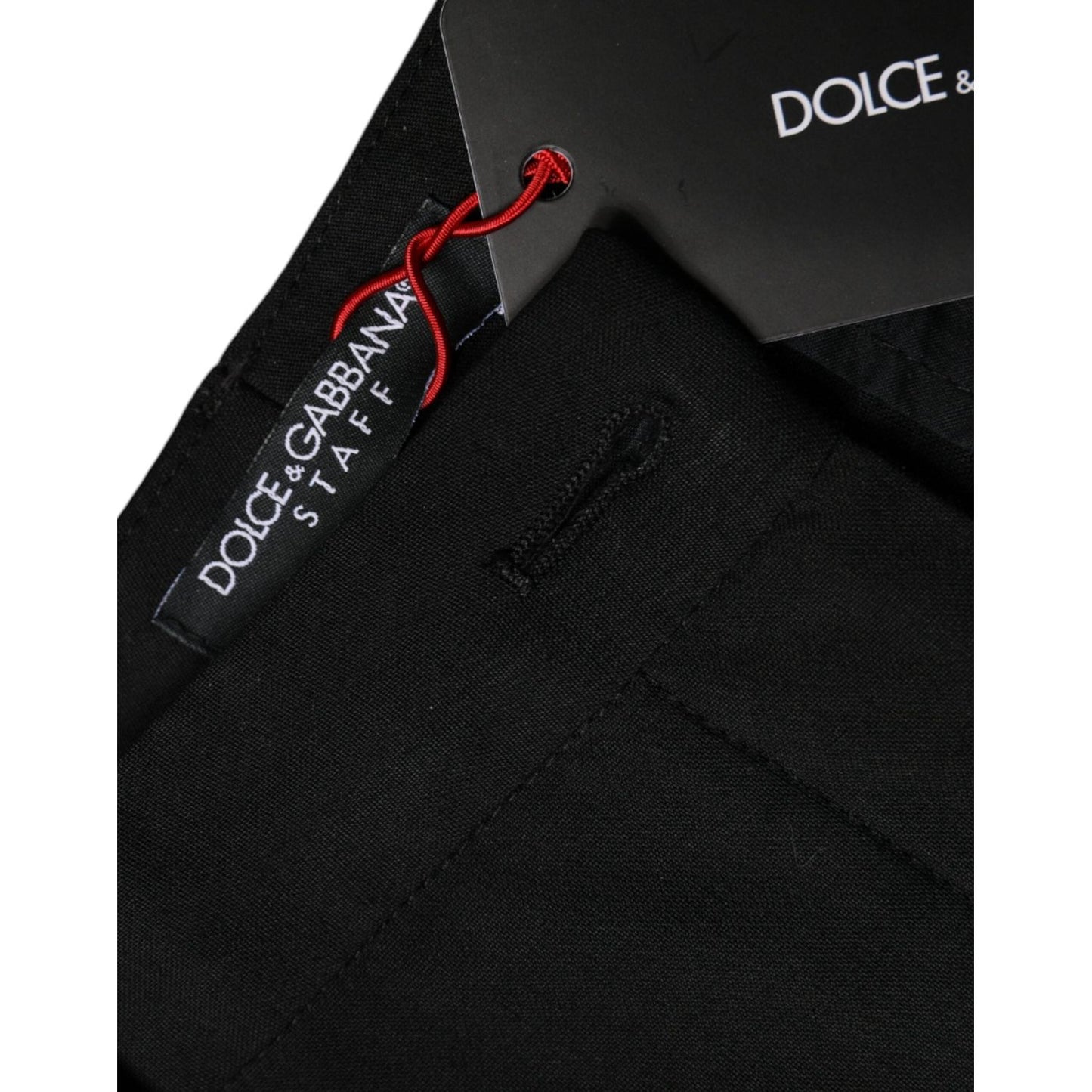 Dolce & Gabbana Black High Waist Tapered Pants Dolce & Gabbana Black
