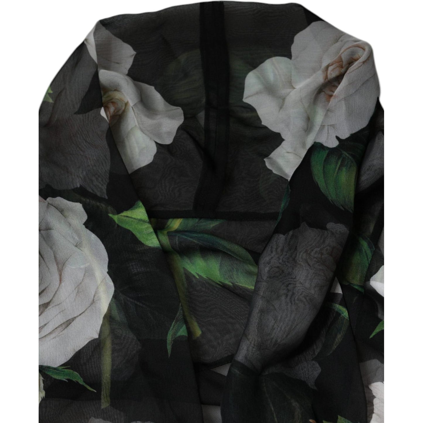 Dolce & Gabbana Black Floral Print Silk Cardigan Blouse Top Dolce & Gabbana Black