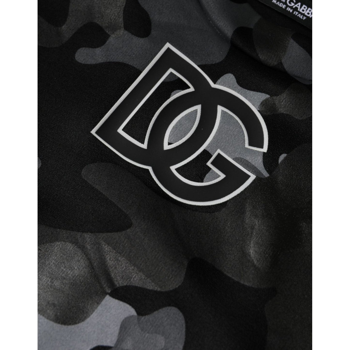 Dolce & Gabbana Black Camouflage Round Neck Sweatshirt Sweater Dolce & Gabbana Black