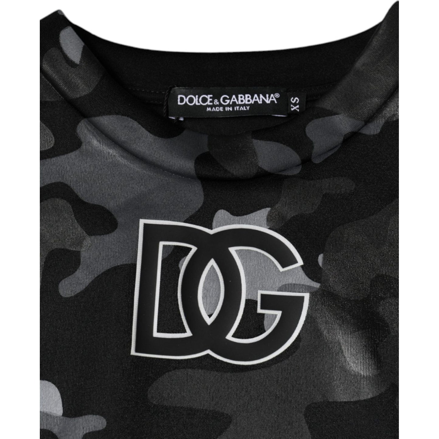 Dolce & Gabbana Black Camouflage Round Neck Sweatshirt Sweater Dolce & Gabbana Black
