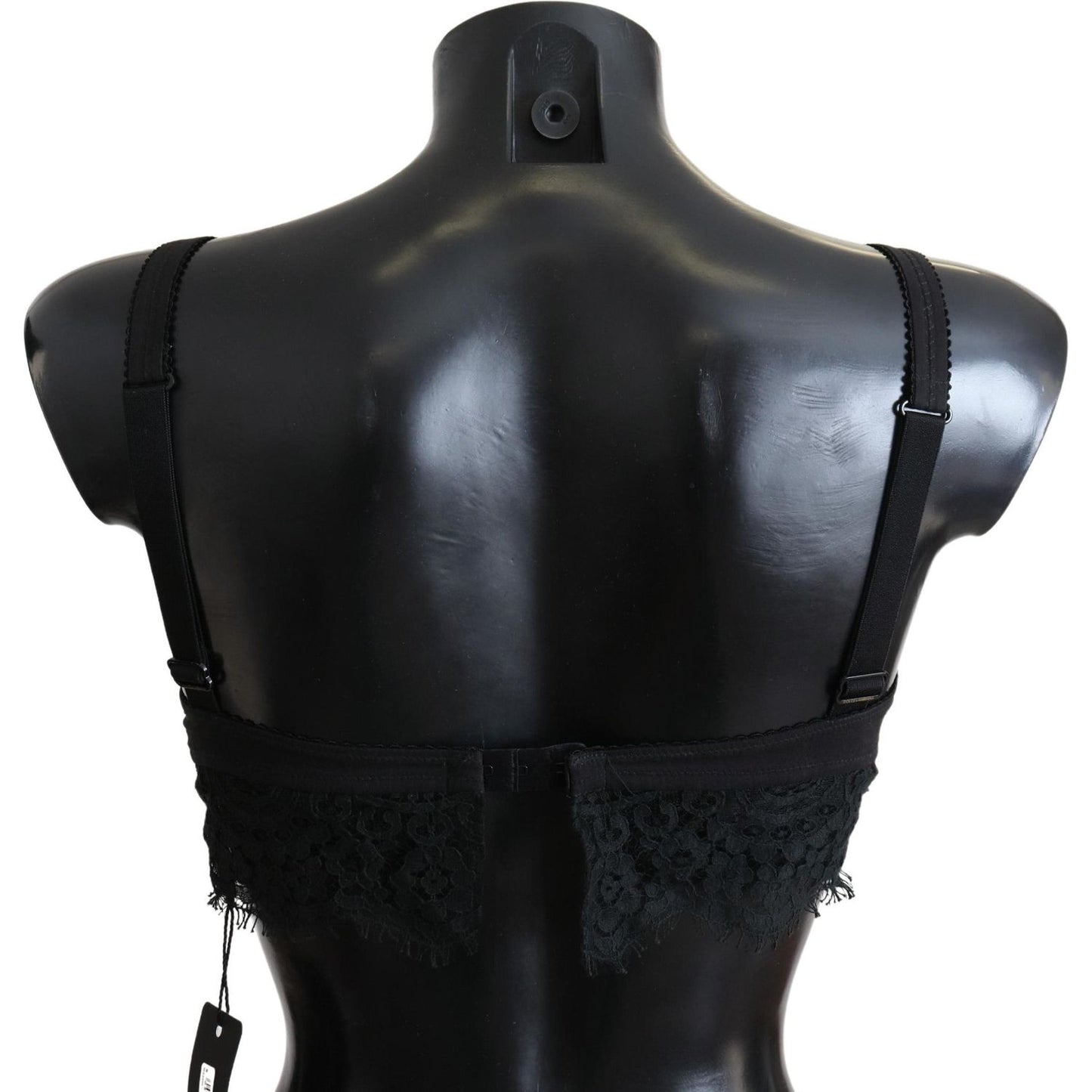Dolce & Gabbana Black Floral Lace Stretch Bralette Underwear Dolce & Gabbana Black