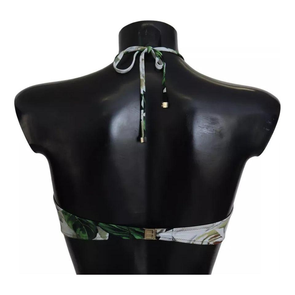Dolce & Gabbana Black Floral Halter Beachwear Swimwear Bikini Top Dolce & Gabbana Black